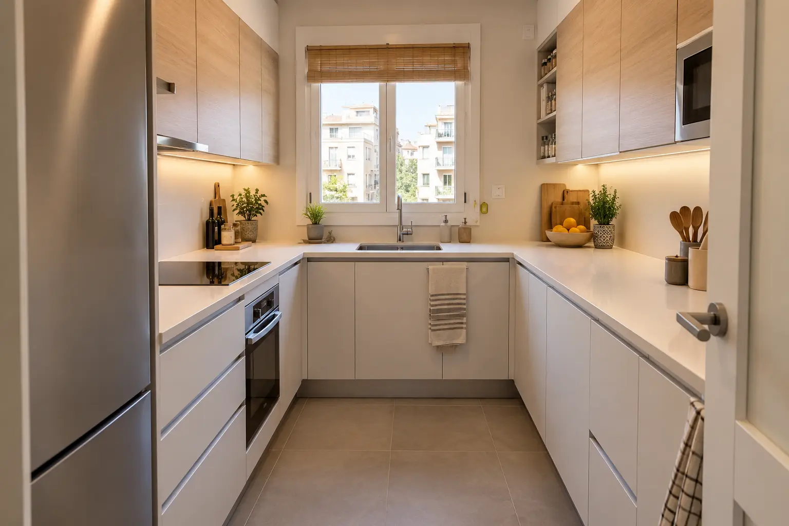 Cocina de 3 × 2 m en U