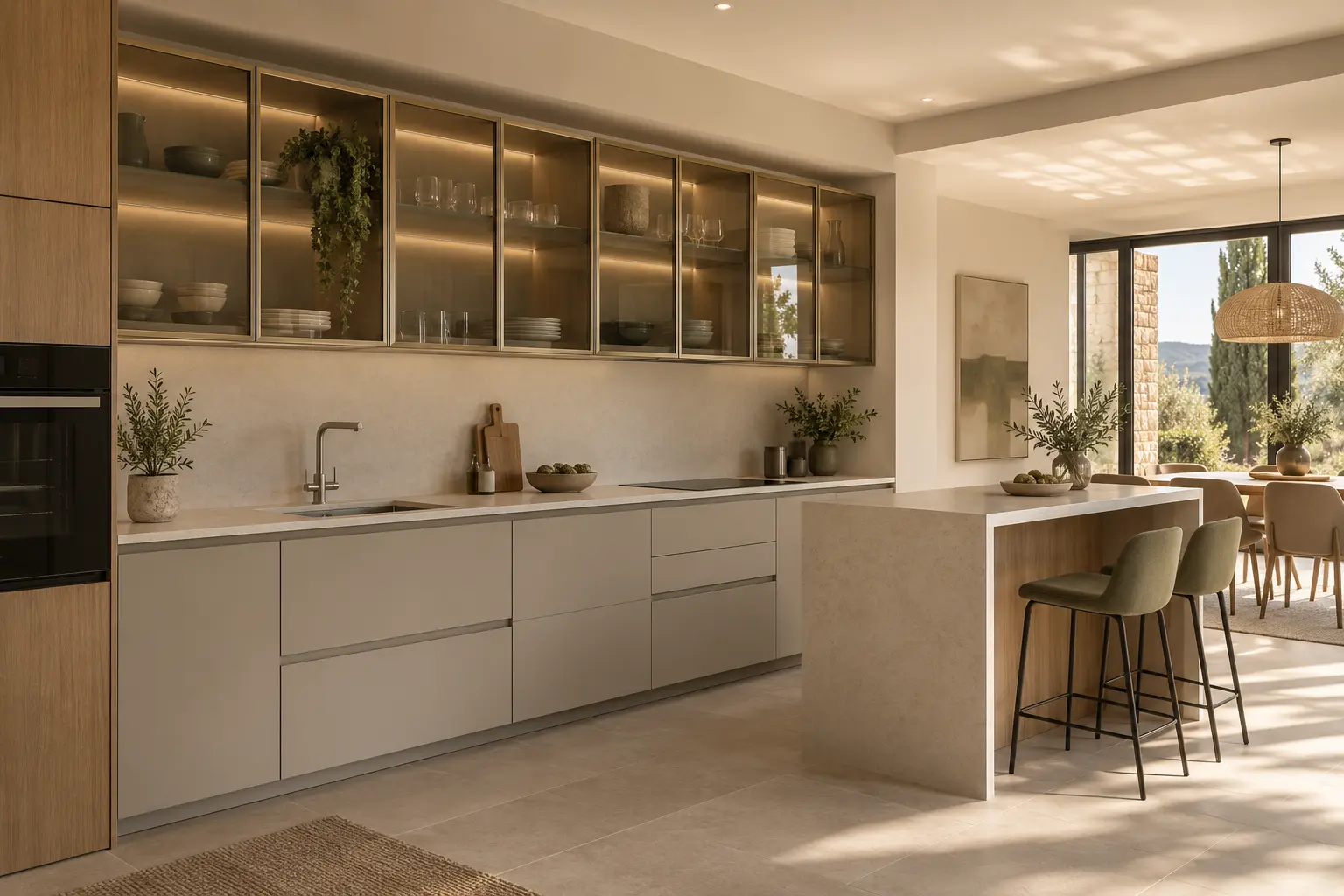 Isla y cocina abierta